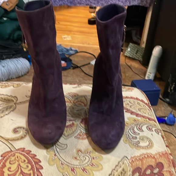 Joan & David made in Italy purple suede ankle boots size 8 1/2 - Picture 3 of 12
